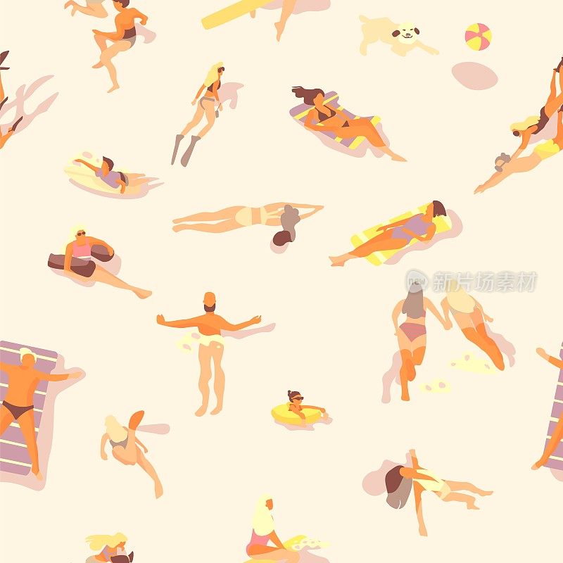 1906. m30.i210.n009.p.c25.1024195204游泳的人。卡通人物在水中做夏季活动，游泳、日光浴、冲浪